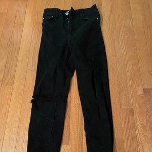 Black One Knee Rip Jeans